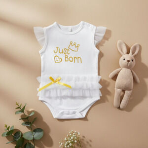 New Baby Girl Just Born Tutu Bodysuit Size 6 to 9 months